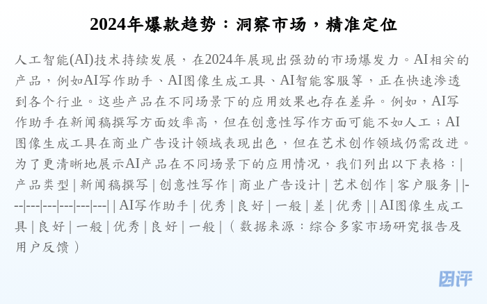 2024年爆款趋势:洞察市场,精准定位