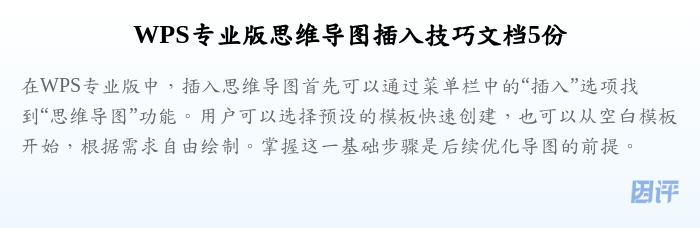 WPS专业版思维导图插入技巧文档5份
