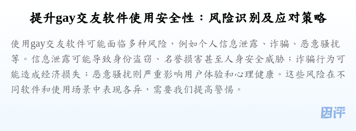 提升gay交友软件使用安全性:风险识别及应对策略
