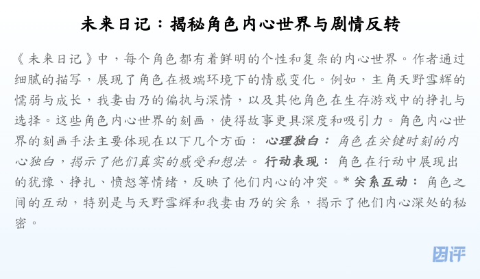 未来日记:揭秘角色内心世界与剧情反转