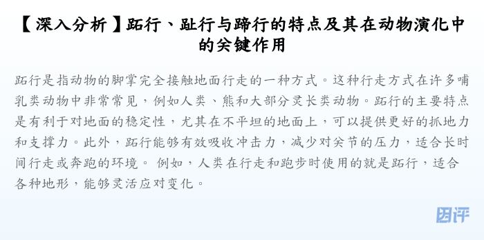 【深入分析】跖行、趾行与蹄行的特点及其在动物演化中的关键作用