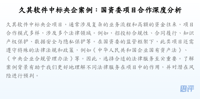 久其软件中标央企案例:国资委项目合作深度分析