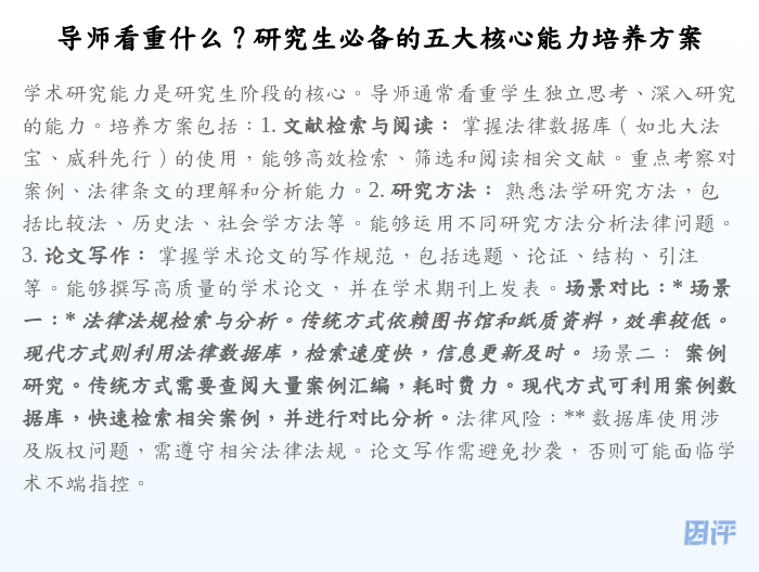 导师看重什么?研究生必备的五大核心能力培养方案