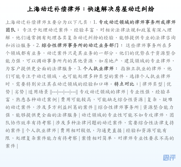 上海动迁补偿律师:快速解决房屋动迁纠纷