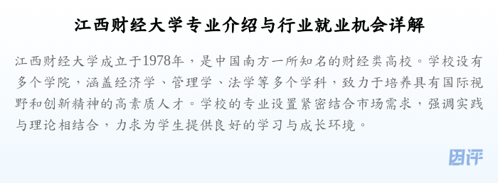 江西财经大学专业介绍与行业就业机会详解