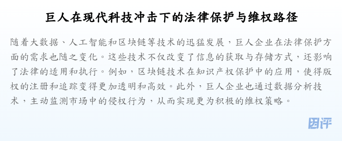 巨人在现代科技冲击下的法律保护与维权路径