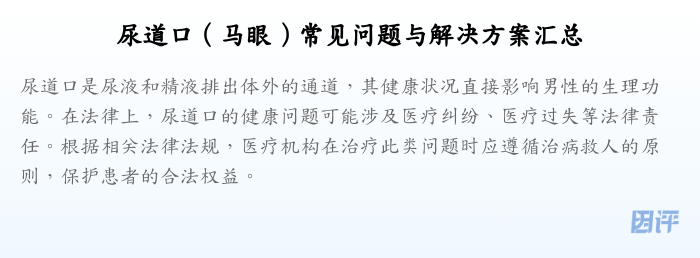 尿道口(马眼)常见问题与解决方案汇总