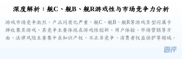 深度解析:舰C、舰B、舰R游戏性与市场竞争力分析