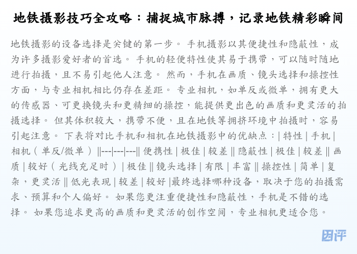 地铁摄影技巧全攻略:捕捉城市脉搏,记录地铁精彩瞬间