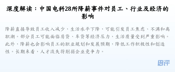 深度解读:中国电科28所降薪事件对员工、行业及经济的影响