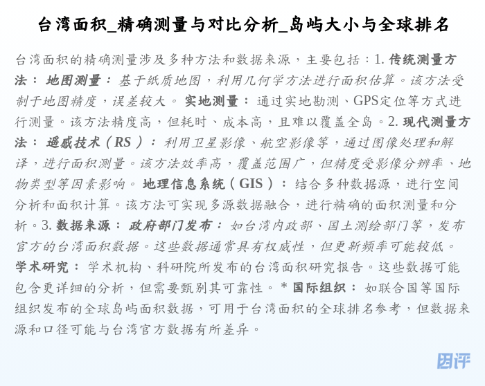 台湾面积_精确测量与对比分析_岛屿大小与全球排名