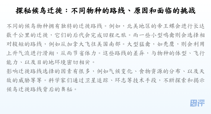 探秘候鸟迁徙:不同物种的路线、原因和面临的挑战