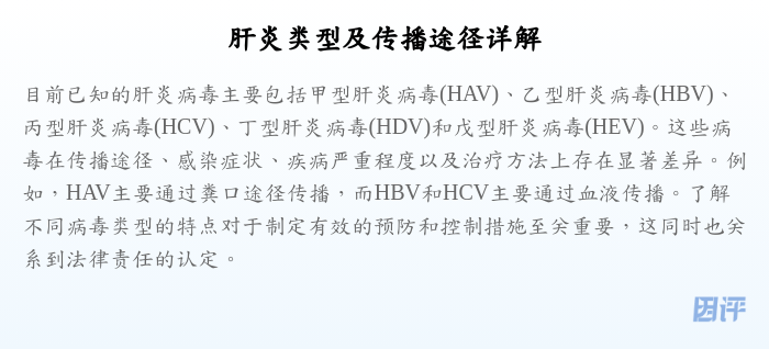 肝炎类型及传播途径详解