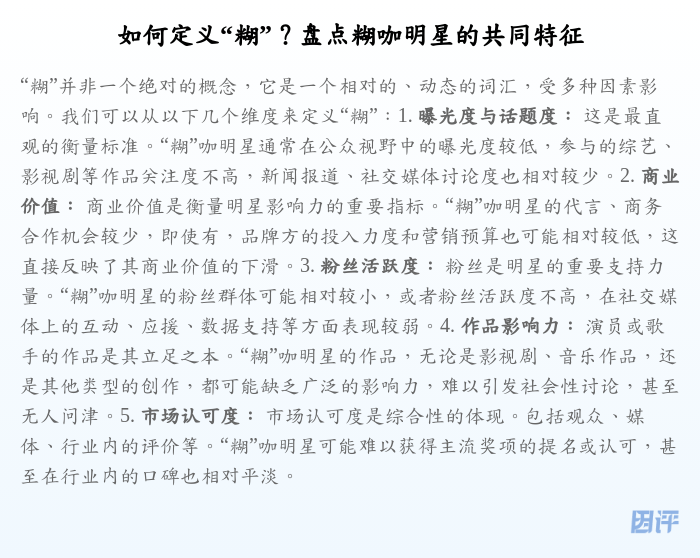 如何定义“糊”?盘点糊咖明星的共同特征