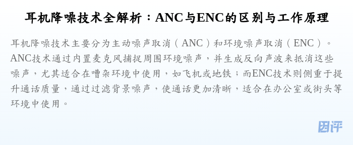 耳机降噪技术全解析:ANC与ENC的区别与工作原理