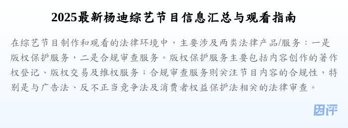 2025最新杨迪综艺节目信息汇总与观看指南