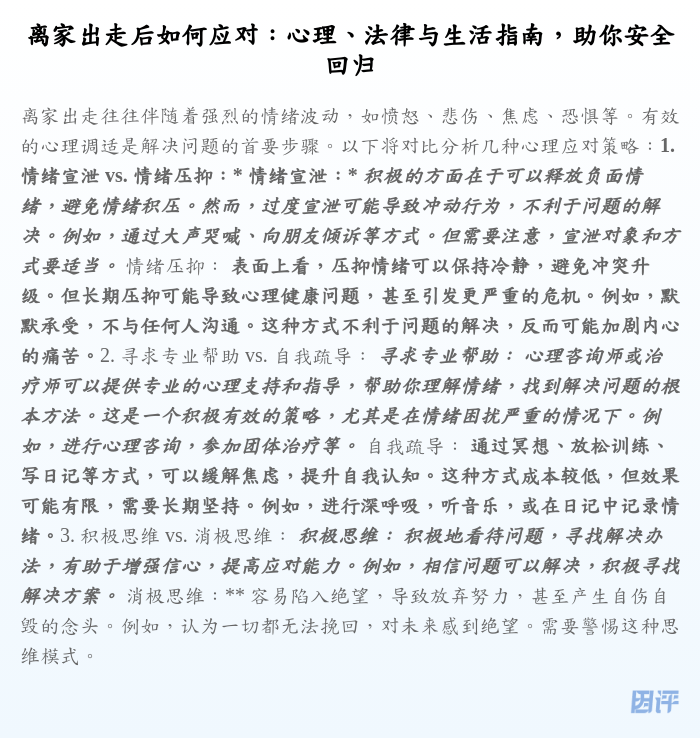 离家出走后如何应对:心理、法律与生活指南,助你安全回归