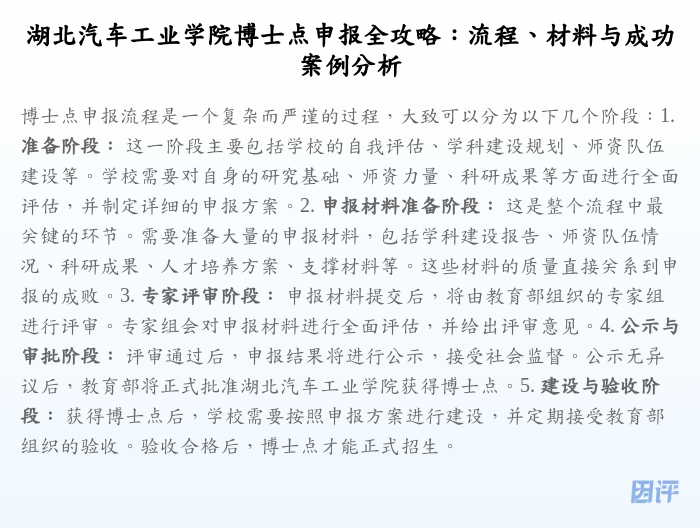 湖北汽车工业学院博士点申报全攻略:流程、材料与成功案例分析