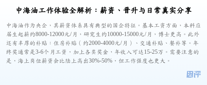 中海油工作体验全解析：薪资、晋升与日常真实分享
