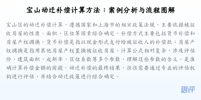 宝山动迁补偿计算方法：案例分析与流程图解