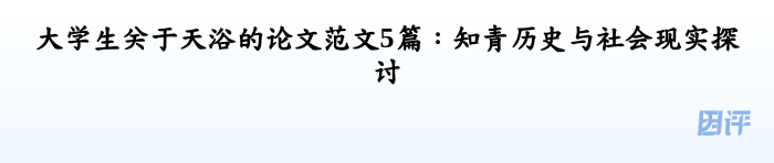大学生关于天浴的论文范文5篇：知青历史与社会现实探讨