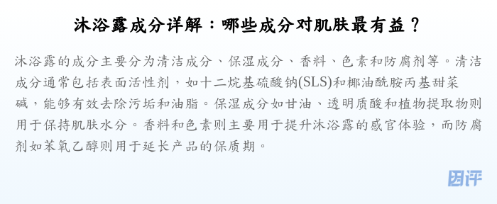 沐浴露成分详解：哪些成分对肌肤最有益？