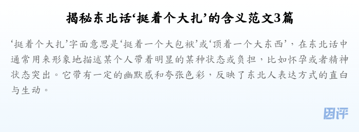 揭秘东北话‘挺着个大扎’的含义范文3篇