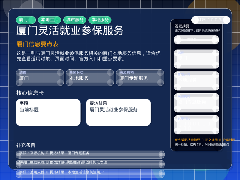 厦门信息要点表