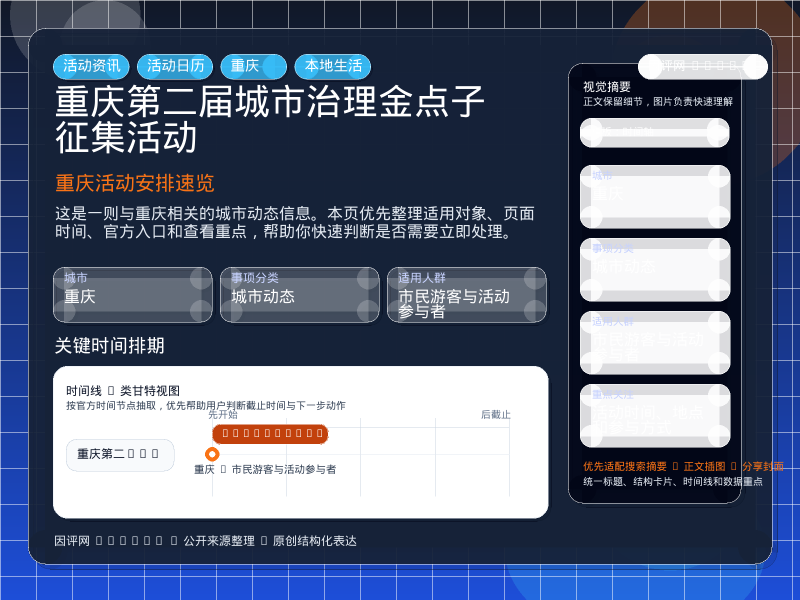 重庆活动安排速览