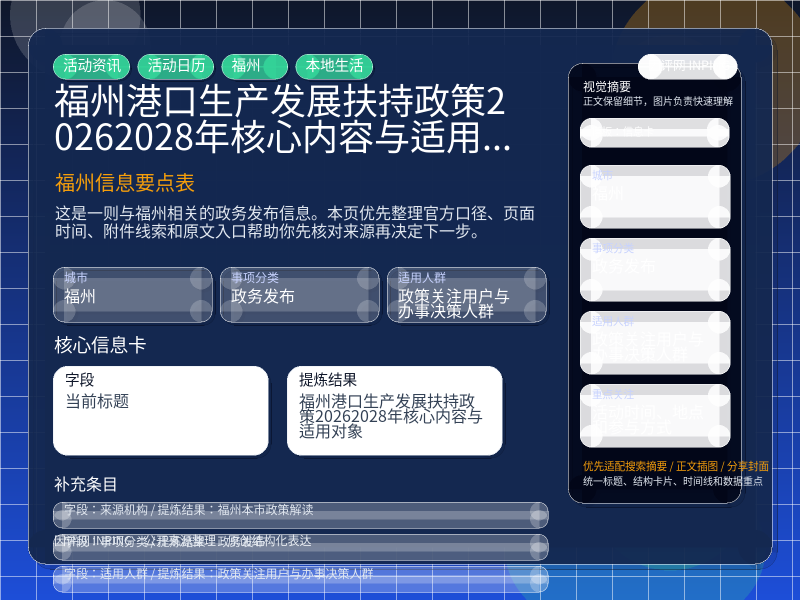 福州信息要点表