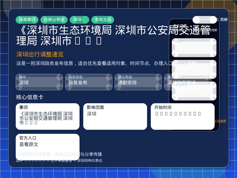 《深圳市生态环境局 深圳市公安局交通管理局 深圳市... 信息图封面