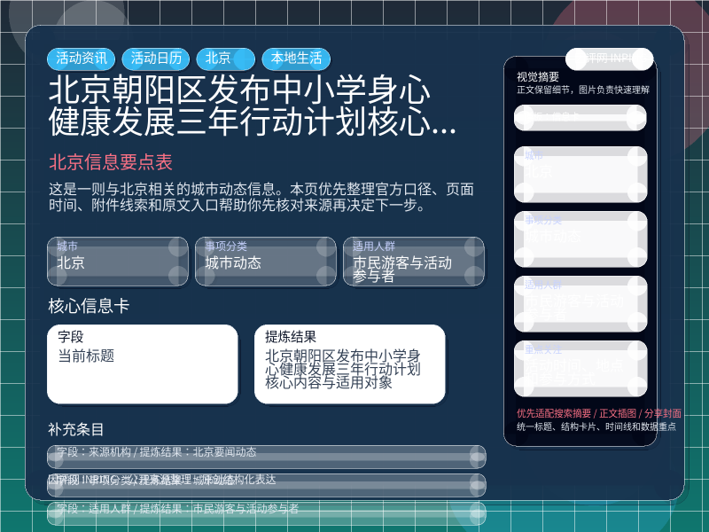北京信息要点表