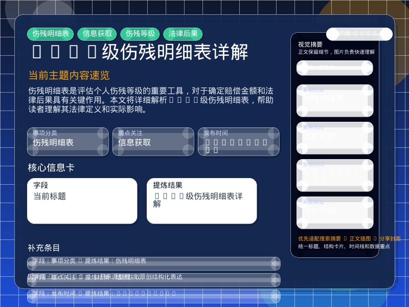 1-10级伤残明细表详解 信息图封面