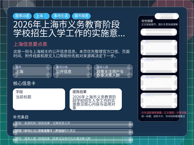 上海信息要点表