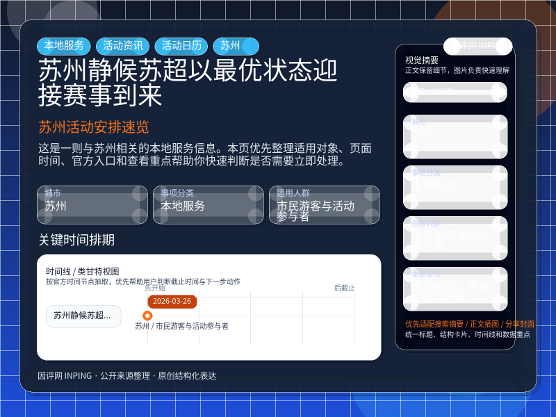 苏州活动安排速览