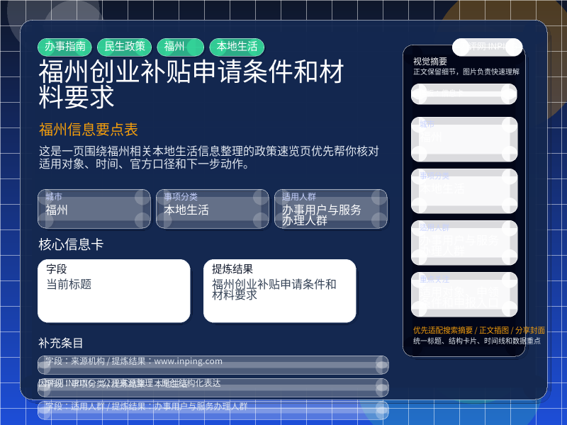 福州信息要点表