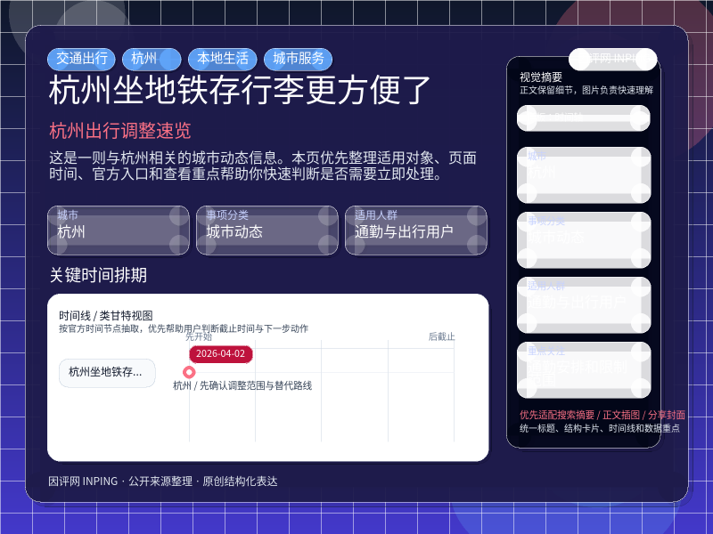 杭州出行调整速览
