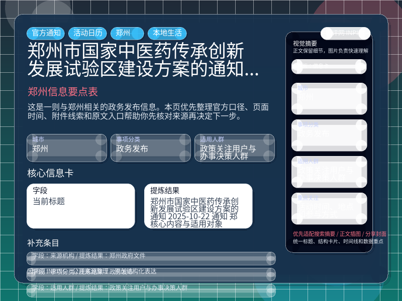 郑州信息要点表