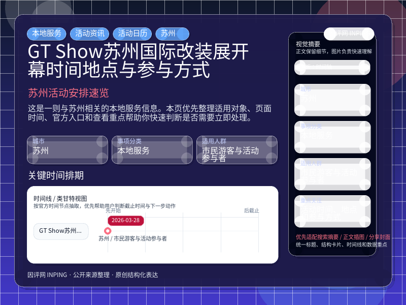 苏州活动安排速览