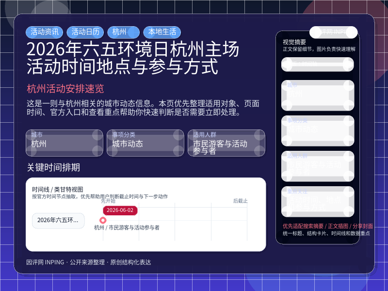 杭州活动安排速览