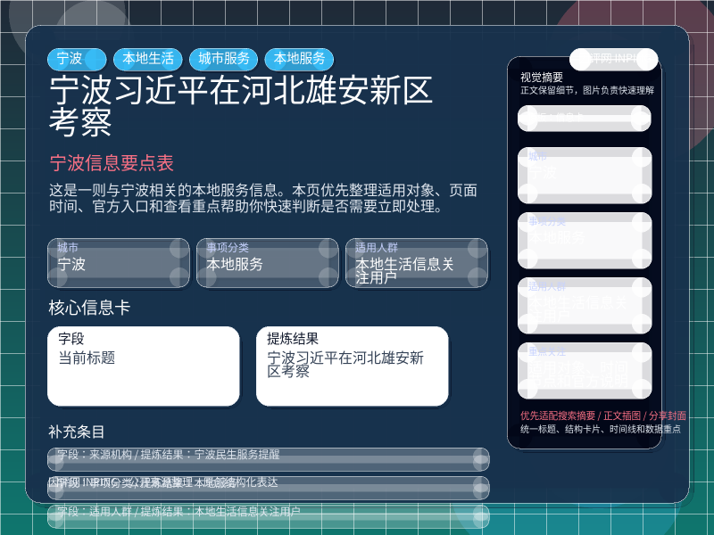 宁波信息要点表