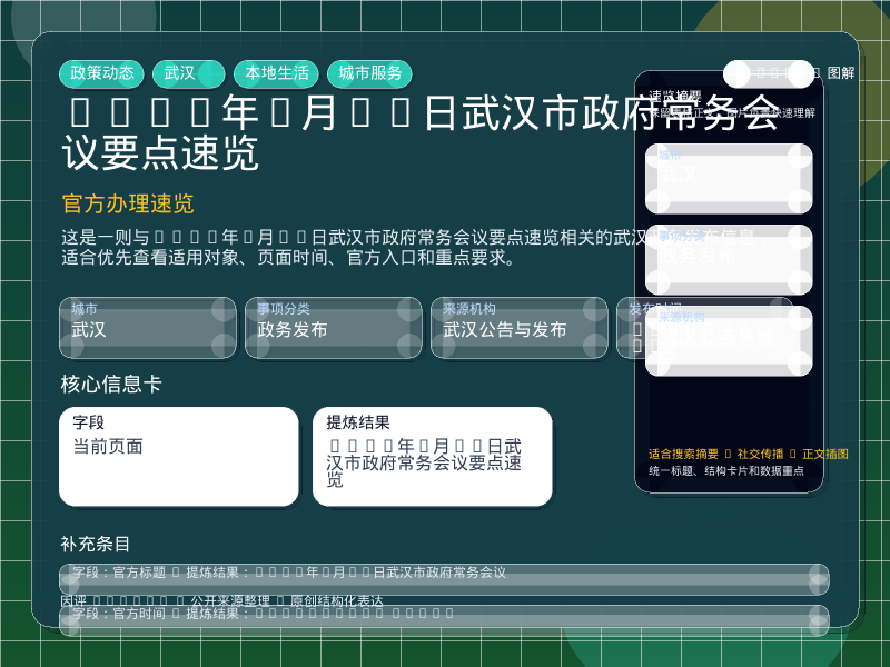 2026年2月28日武汉市政府常务会议要点速览 信息图封面