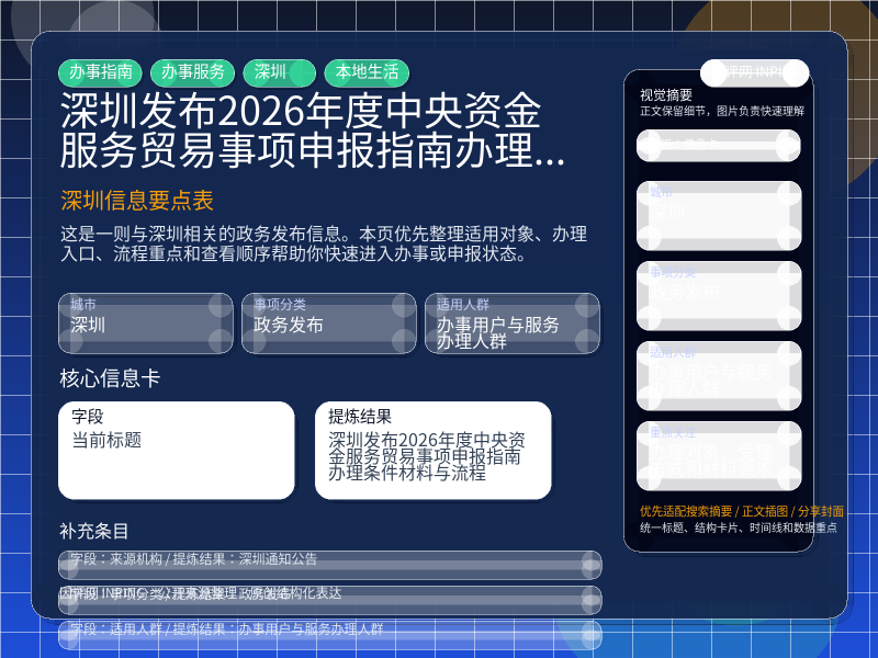 深圳信息要点表