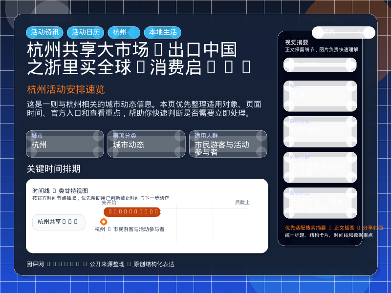 杭州活动安排速览