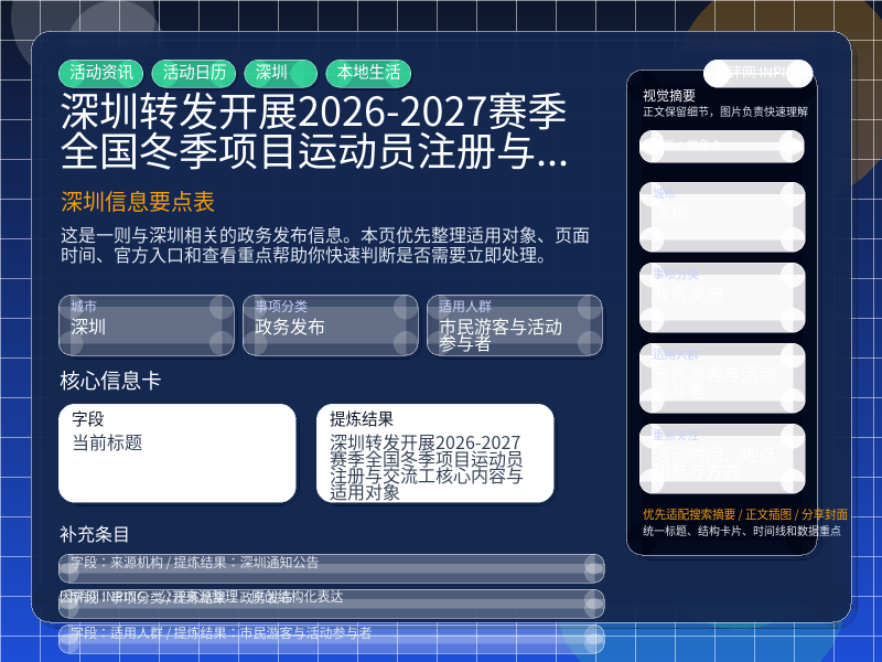 深圳信息要点表