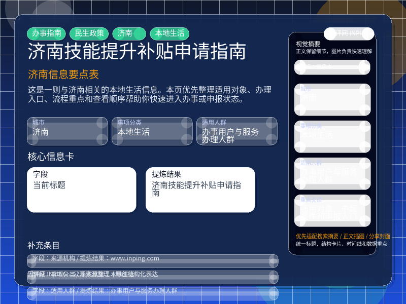 济南信息要点表