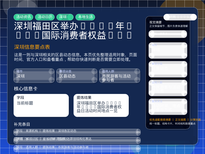 深圳信息要点表