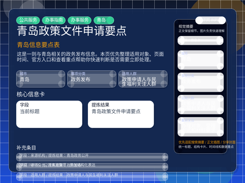 青岛信息要点表